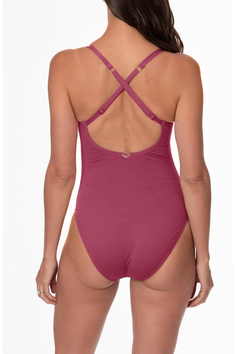 Paris One-Piece Swimsuit, Alternate, color, MULBERRY