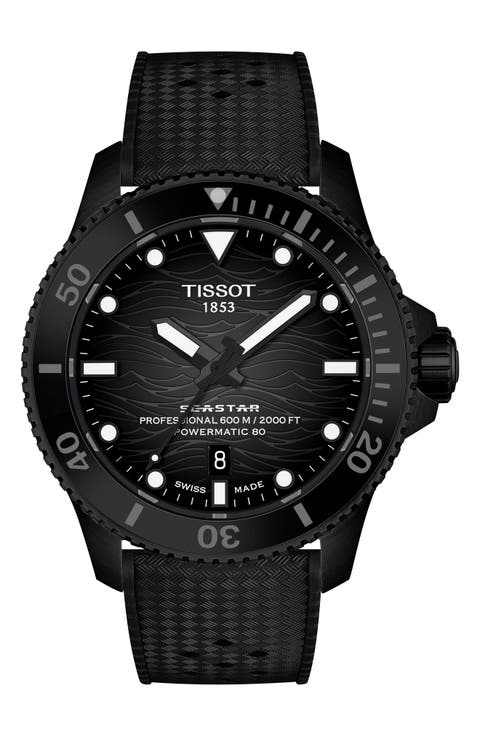Seastar 2000 Professional Powermatic 80 Rubber Strap Watch, 46mm