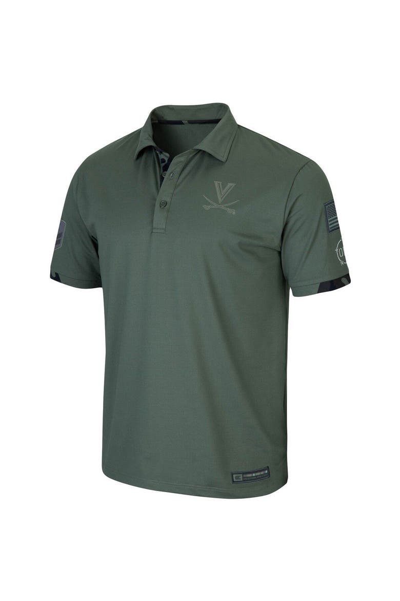 Men's Colosseum Green Virginia Cavaliers OHT Military Appreciation Echo Polo, Alternate, color, Olive