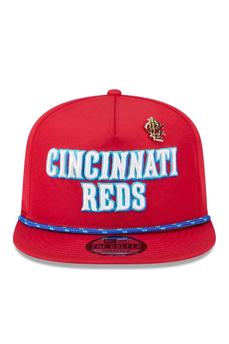 Men's New Era  Red Cincinnati Reds 2025 Big League Chew Golfer Snapback Hat, Alternate, color, Red