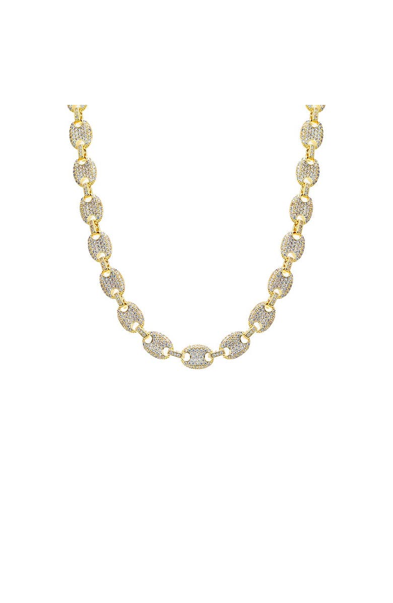 BY ADINA EDEN Fancy Pave Mariner Link Necklace, Main, color,