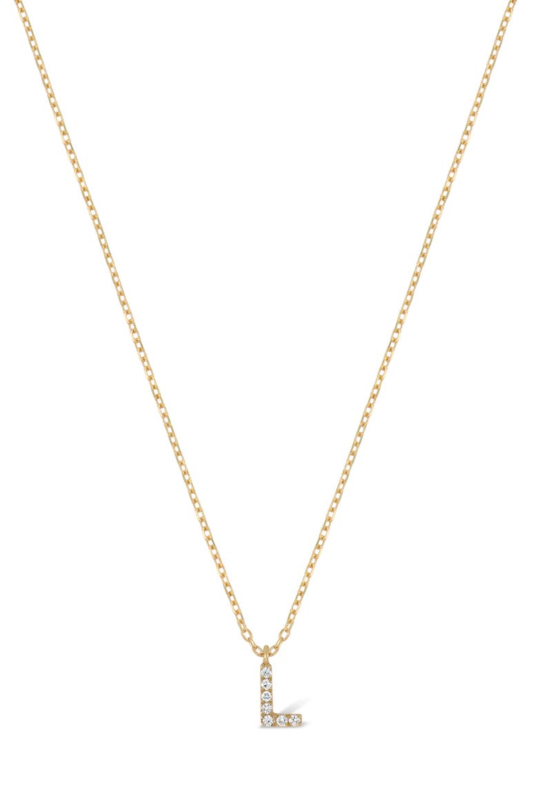 Icon Pavé Diamond Initial Pendant Necklace, Main, color, YELLOW
