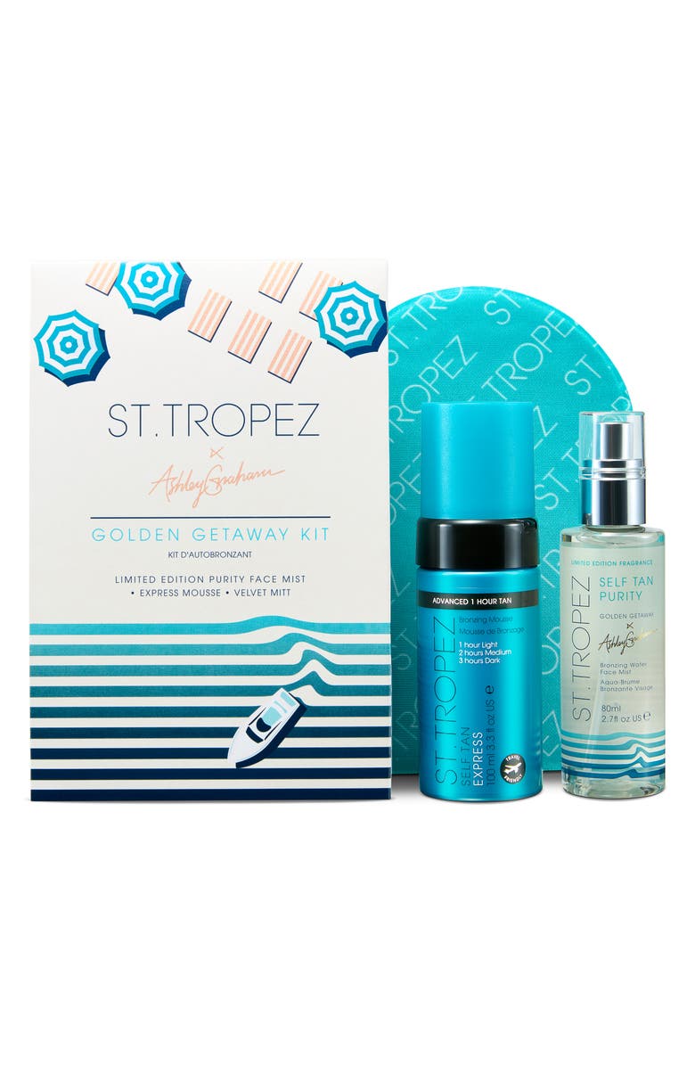 St. Tropez x Ashley Graham Golden Getaway Self Tan Kit (Limited Edition) $78 Value, Main, color,