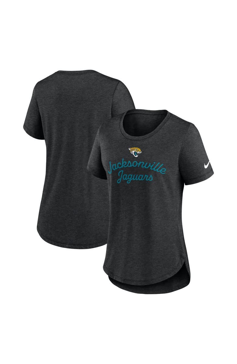Nike Women
s Nike Black Jacksonville Jaguars Script Tri-Blend T-Shirt, Main, color, Black