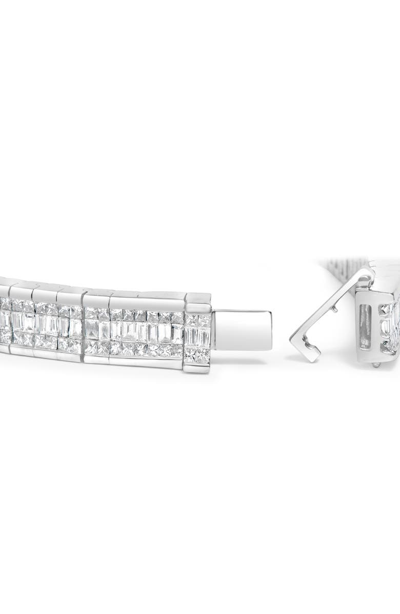 Haus of Brilliance 14K White Gold 7 7/8 Cttw Princess and Baguette Diamond Eternity Tennis Bracelet, Alternate, color, White