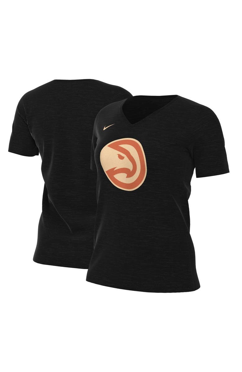 Nike Women's Nike Black Atlanta Hawks 2022/23 City Edition Essential V-Neck T-Shirt, Main, color, 