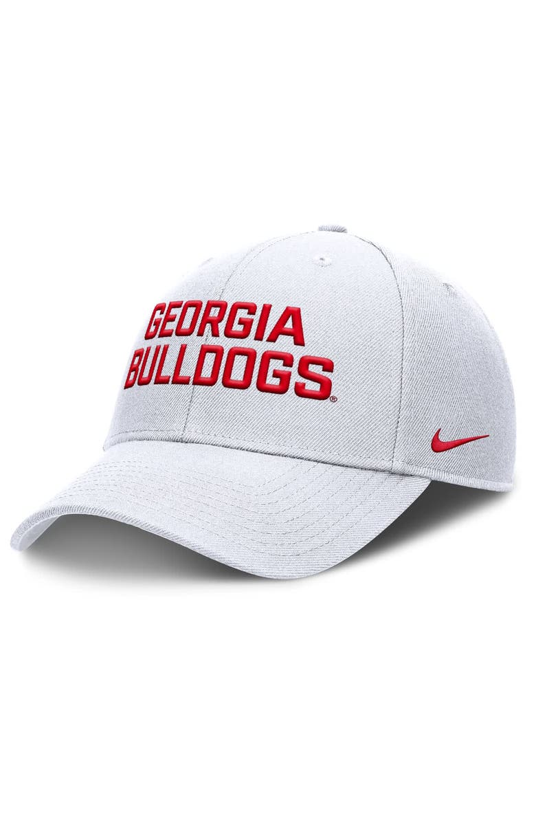 Nike Men's Nike White Georgia Bulldogs Rise Practice Adjustable Hat, Main, color,