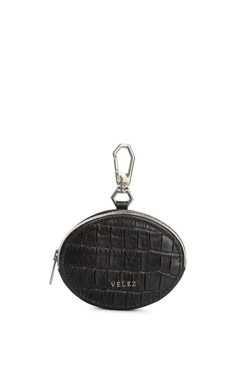 Leather Coin Purse, Main, color, Black