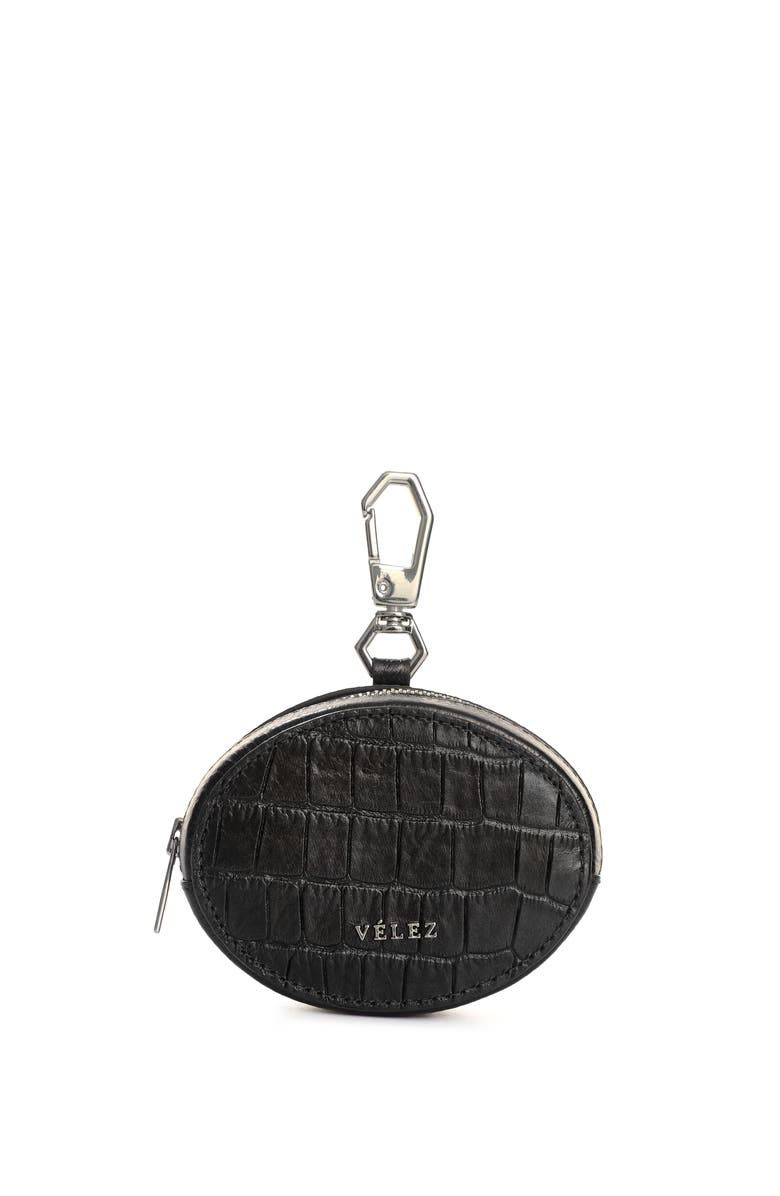 Velez Leather Coin Purse, Main, color, Black