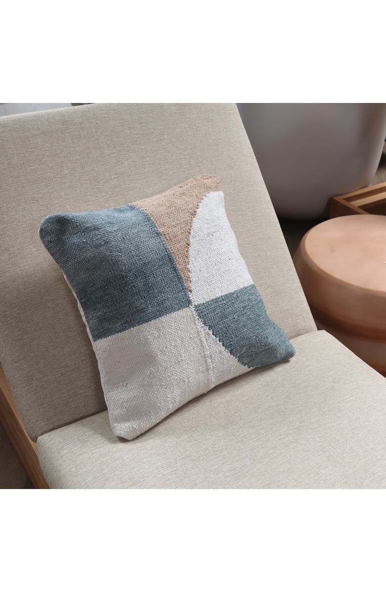 Dovetail Furniture Emil Handwoven PET Outdoor Throw Pillow, Alternate, color, Grey