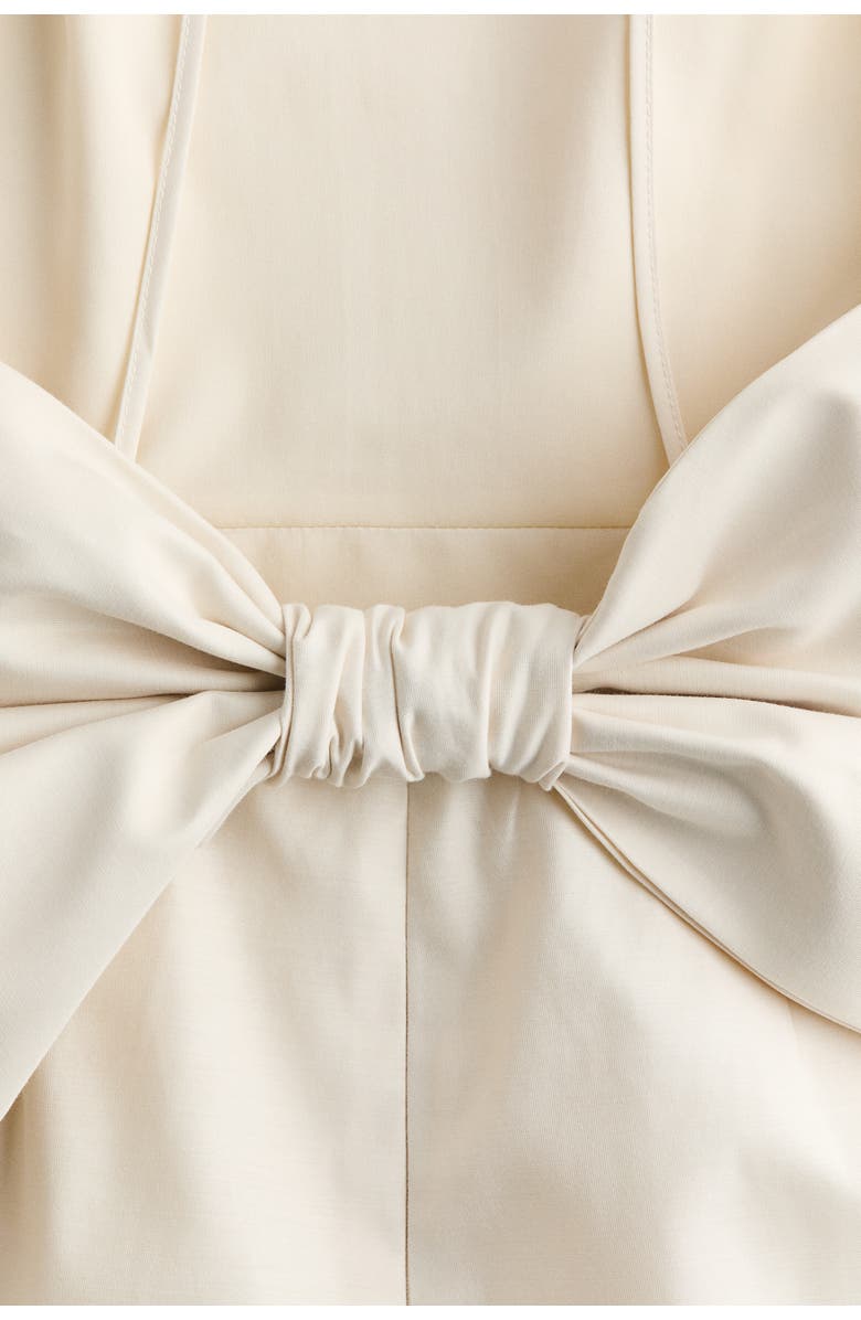 H&M Bow-detail Low-back Dress, Alternate, color, Cream