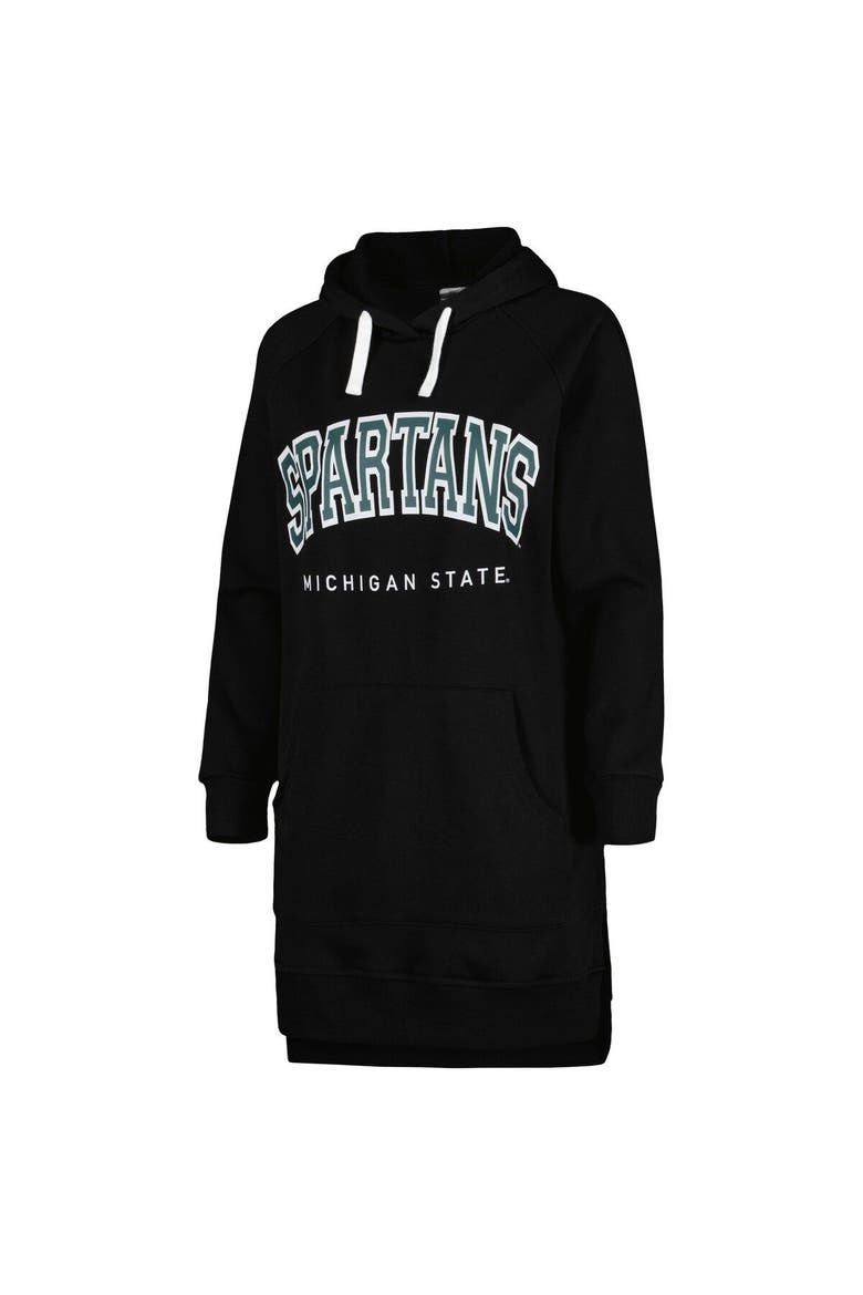 Women's Gameday Couture Black Michigan State Spartans Take a Knee Raglan Hooded Sweatshirt Dress, Alternate, color, Black