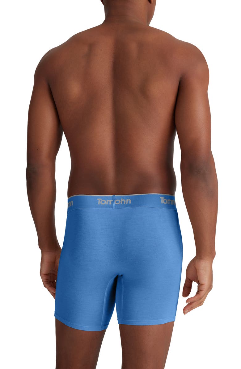 Tommy John 3-Pack Second Skin 6-Inch Stretch Modal Boxer Briefs, Alternate, color, Dress Blues/Marina/Seaside