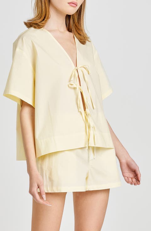 Tabitha Tie Front Woven Shirt