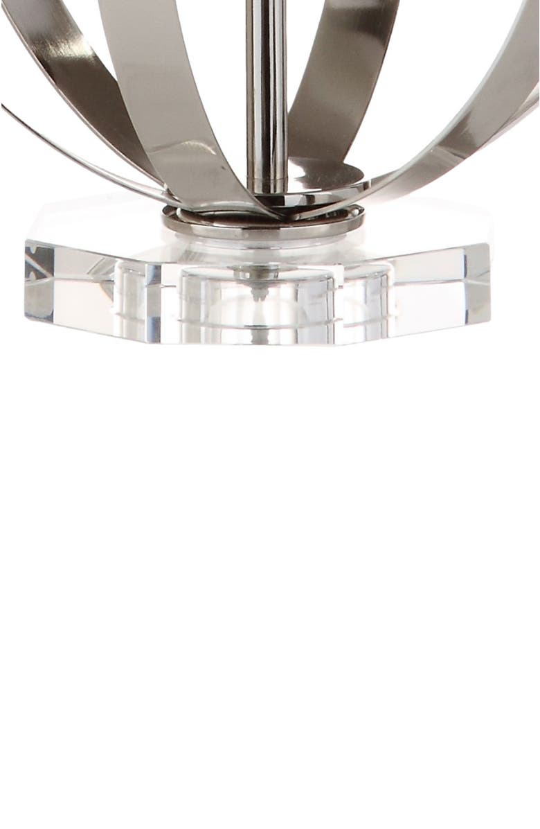 JONATHAN Y Logan 26" Metal Orb LED Table Lamp, Polished Nickel, Alternate, color, Polished Nickel/Clear