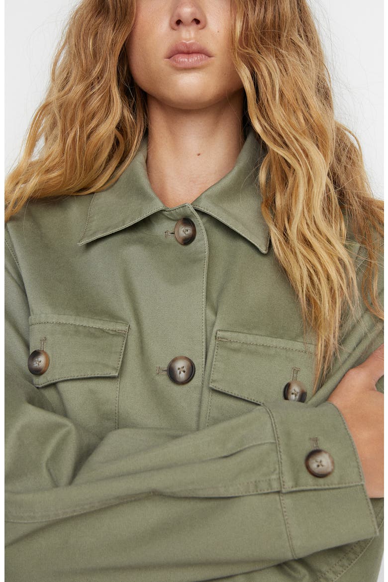 Cotton Overshirt, Alternate, color, KHAKI GREEN