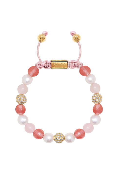 Pearl And Quartz Beaded Bracelet