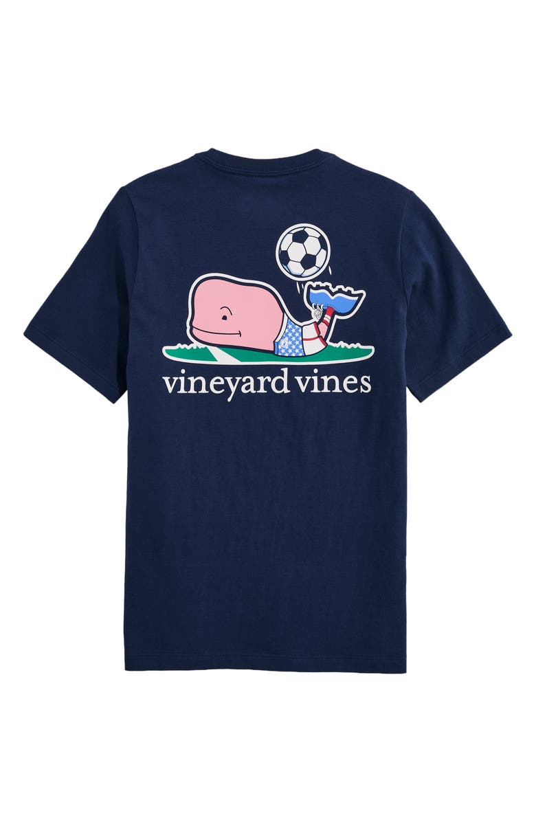 vineyard vines Kids' USA Soccer Whale Pocket Graphic T-Shirt, Alternate, color, Blue Blazer