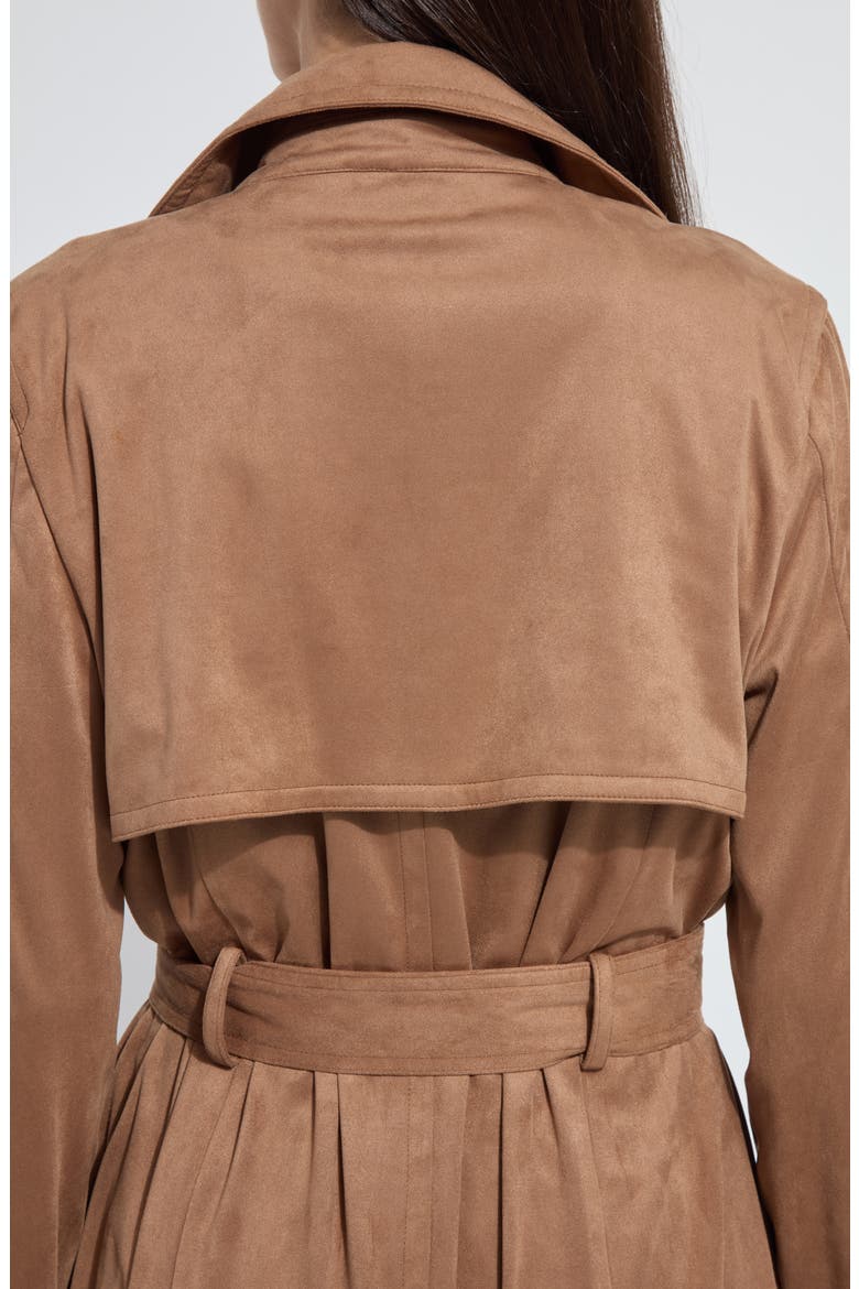 Agatha Faux Suede Trench Coat, Alternate, color, LUX CAM