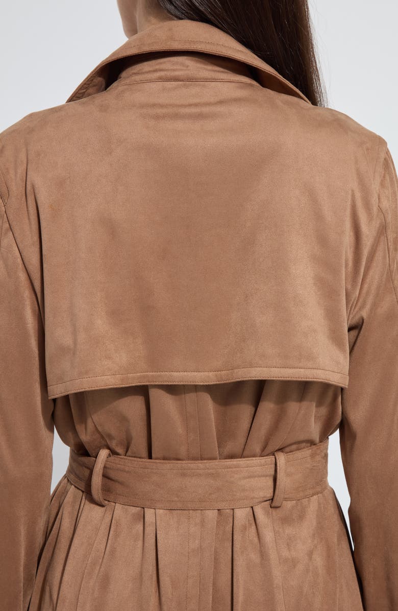 Lysse Agatha Faux Suede Trench Coat, Alternate, color, Lux Camel