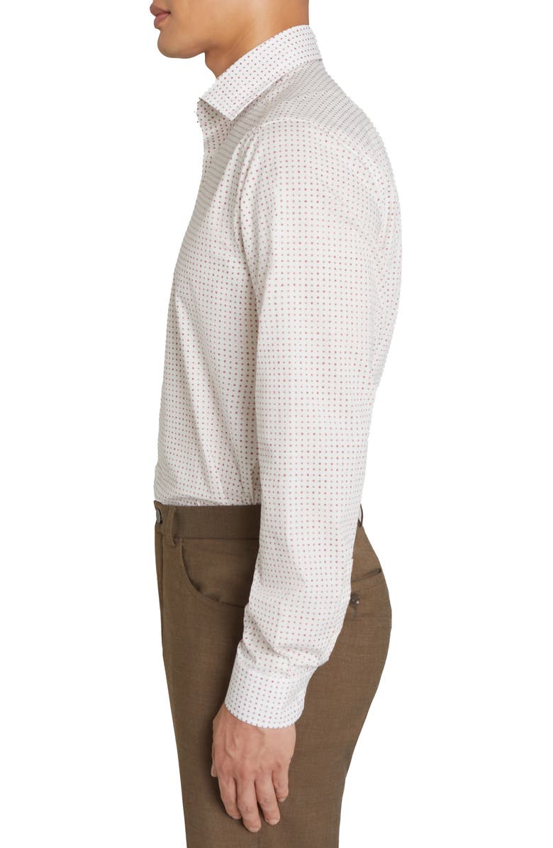 Jack Victor York Contemporary Fit Floral Stretch Cotton Button-Up Shirt, Alternate, color, Pink