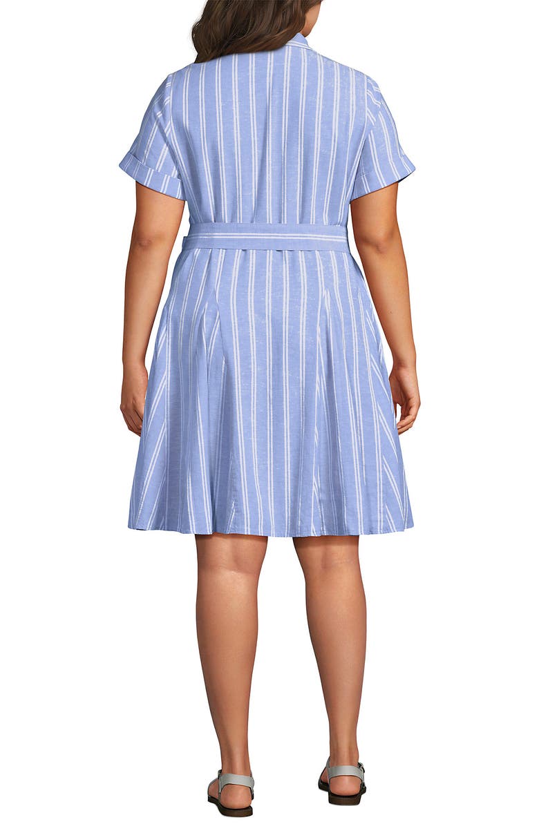 Lands' End Linen Blend Button Front Dress with Godets, Alternate, color, 