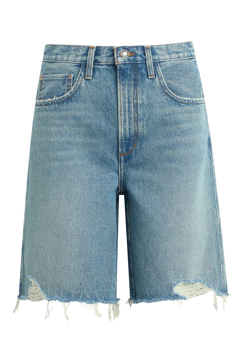 The Tommy Distressed High Waist Bermuda Shorts, Alternate, color, DUBLIN