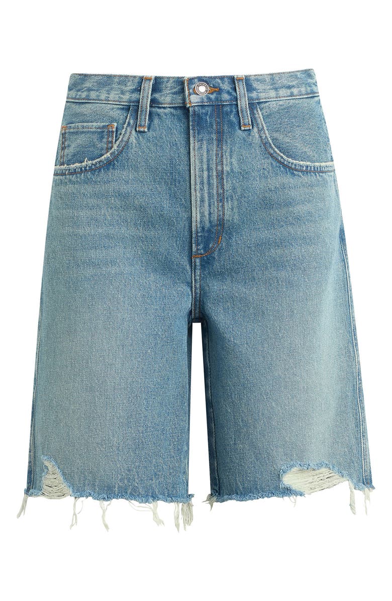 Favorite Daughter The Tommy Distressed High Waist Bermuda Shorts, Alternate, color, Dublin