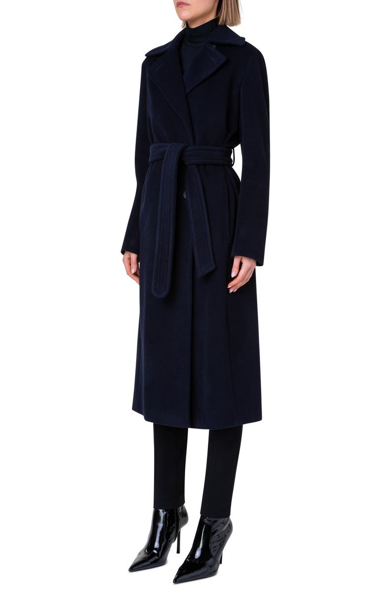 Akris punto Belted Wool Blend Coat, Alternate, color, 