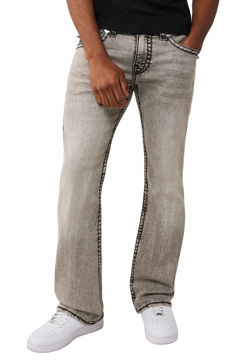 True Religion Billy Super T Flap Bootcut Jeans, Main, color, Gravel Root Grey Wash