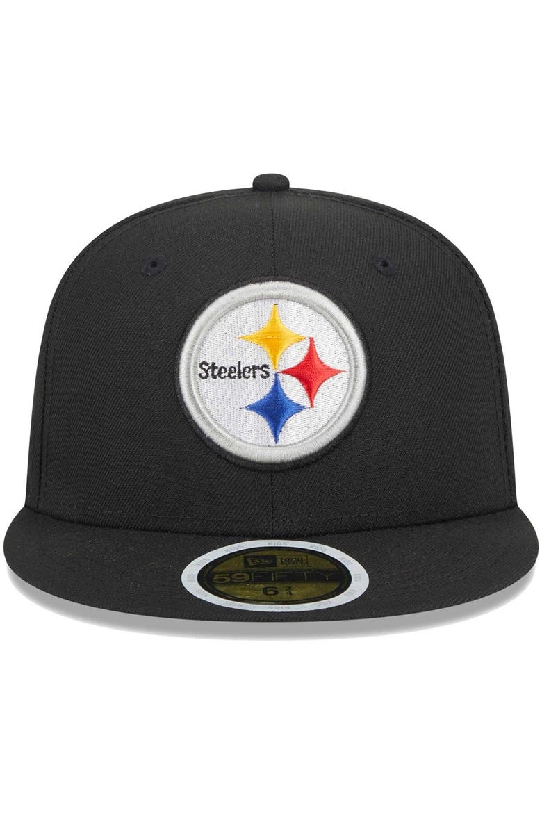 Youth New Era Black Pittsburgh Steelers  Main 59FIFTY Fitted Hat, Alternate, color, Black