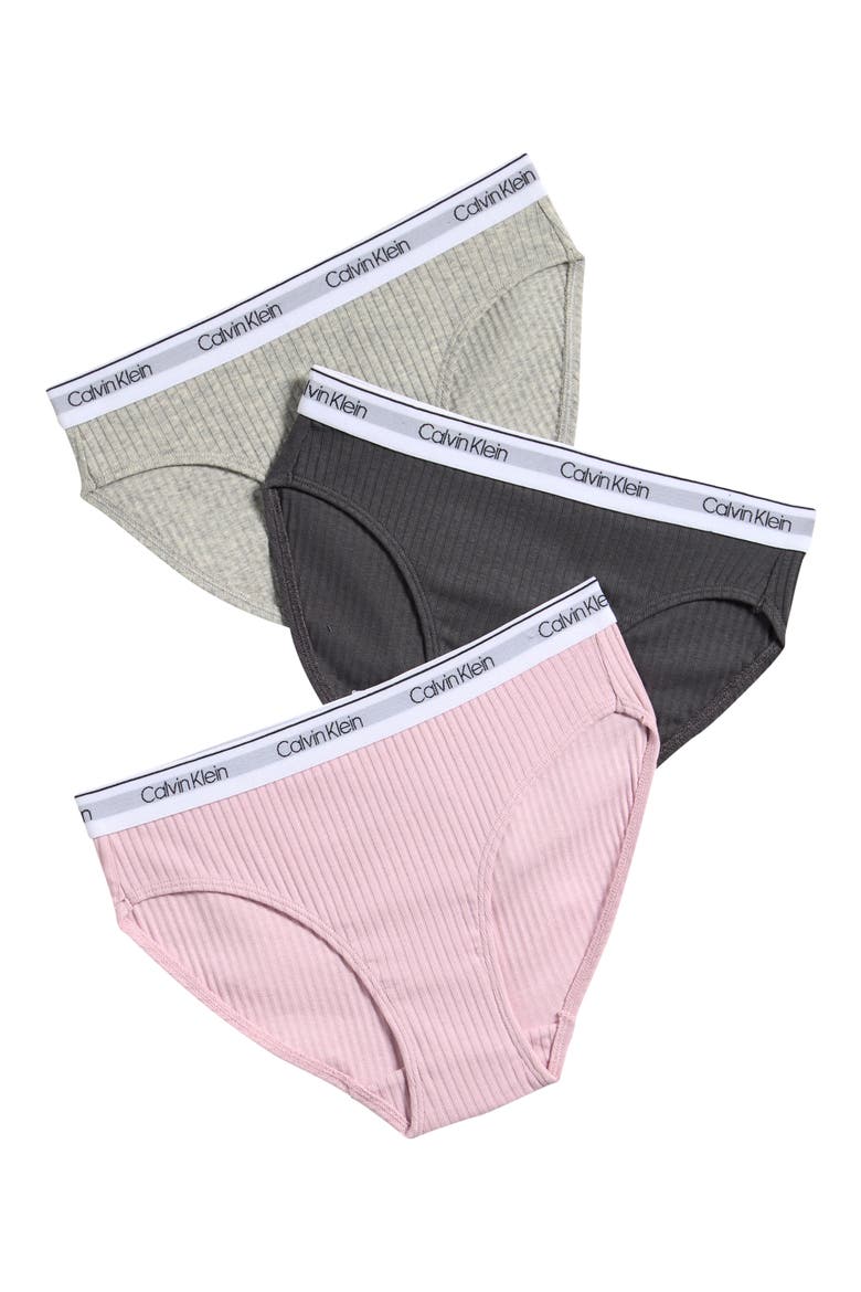 Kids' 3-Pack Cotton Rib Panties, Main, color, HAWAII ORCHID