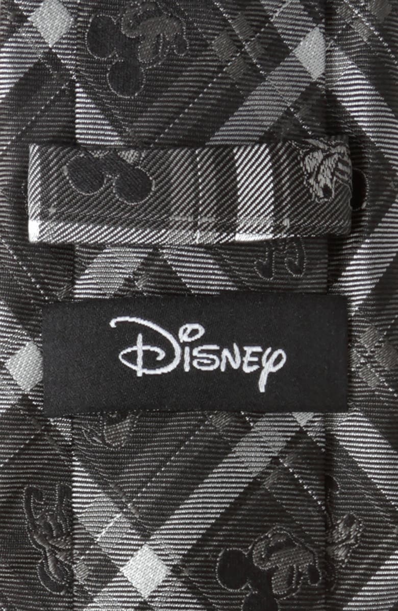 Cufflinks, Inc. Mickey & Friends Plaid Silk Tie, Alternate, color, Gray