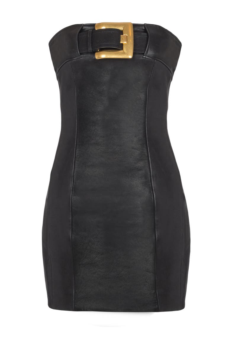 Bustier dress with belt detail, Alternate, color, black