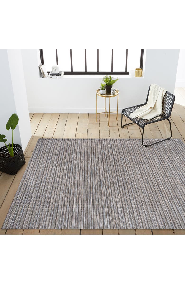 JONATHAN Y Finn Modern Farmhouse Pinstripe Indoor/Outdoor Area Rug, Alternate, color, Dark Gray/Blue