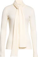 TOTEME Ribbed Tie Neck Blouse