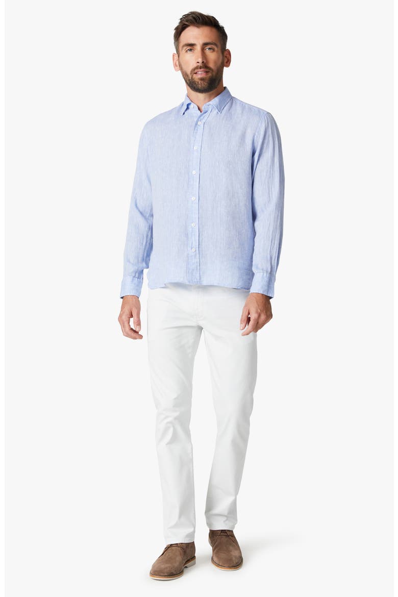 Solid Linen Chambray Button-Up Shirt, Alternate, color, HAWAIIAN OCEAN