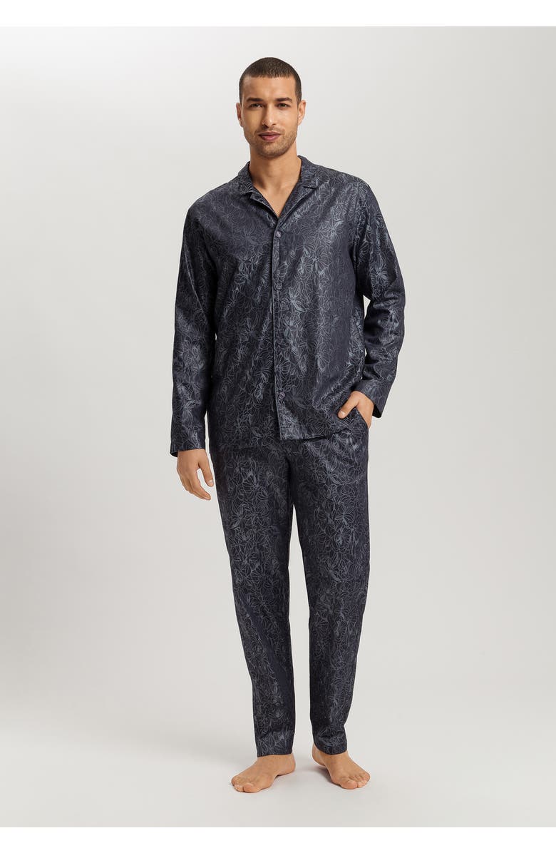 Hanro Selection Satin Cotton Pajama Set, Alternate, color, Nightshade