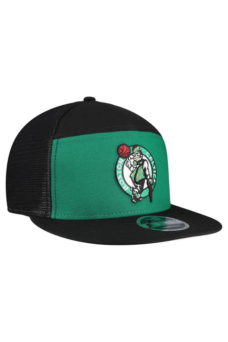 Men's New Era  Kelly Green/Black Boston Celtics Outdoor Split Panel 9FIFTY Snapback Hat, Alternate, color, Kelly Green