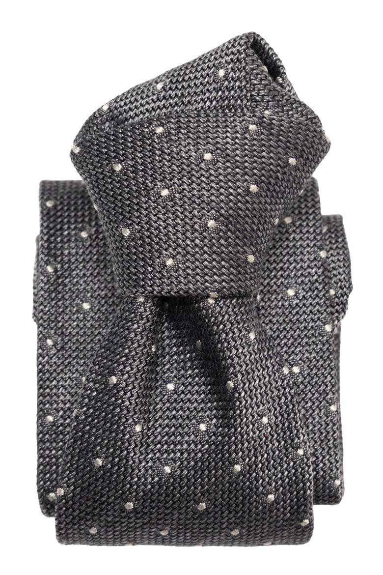 Mattei - Extra Long Silk Grenadine Tie for Men, Alternate, color, Grey