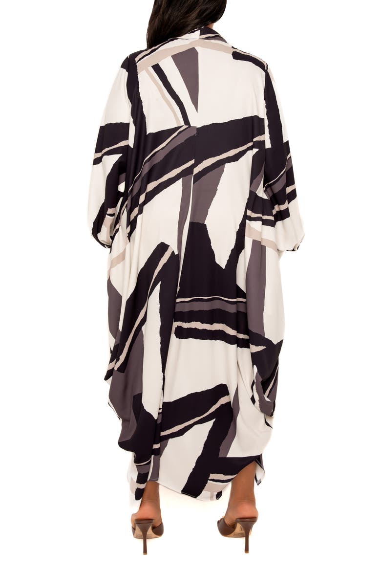 Drape Maxi Shirtdress, Alternate, color, BEIGE MULTI