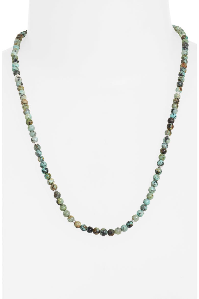 Men's Beaded Necklace, Alternate, color, TURQUOISE