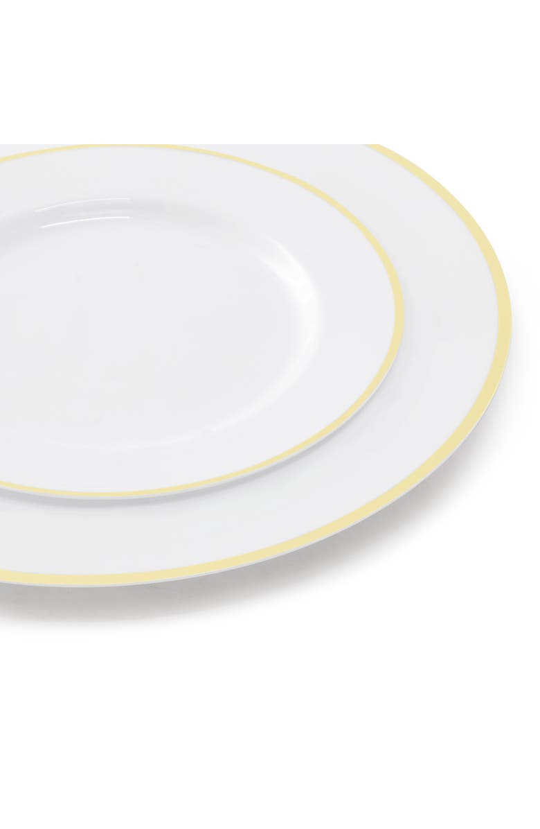 Elama 350 Piece Disposable Plastic Dinnerware Party Set for 50 Guests, Alternate, color, Gold