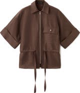 MANGO Belted Zip-Front Shirt