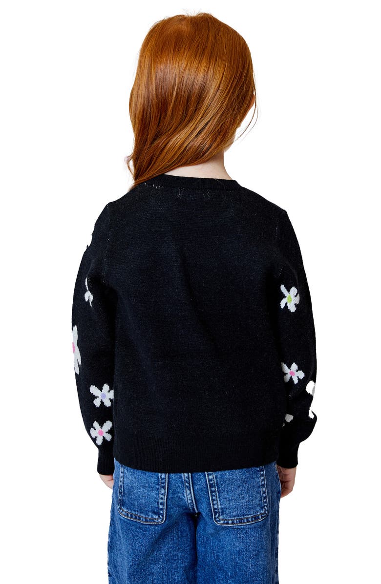 Design History Kids' Floral Sweater, Alternate, color, Black
