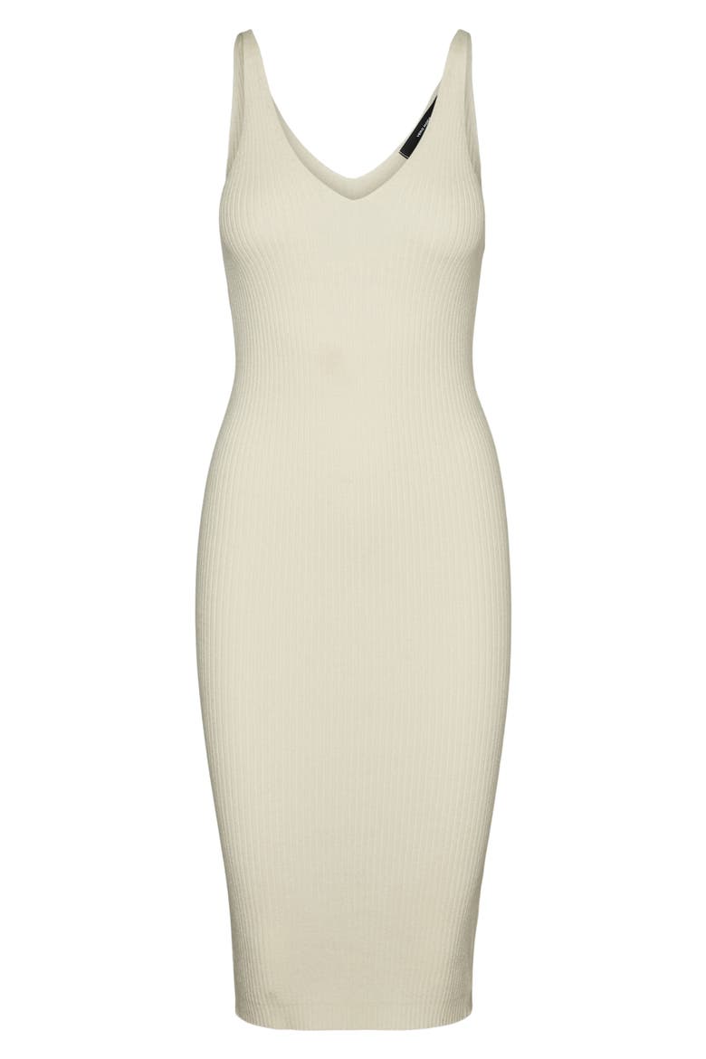 Sleeveless Rib Sweater Dress, Main, color, BIRCH