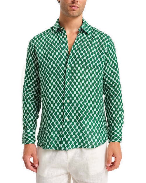 Peninsula Swimwear Cetara Linen Shirt In Green