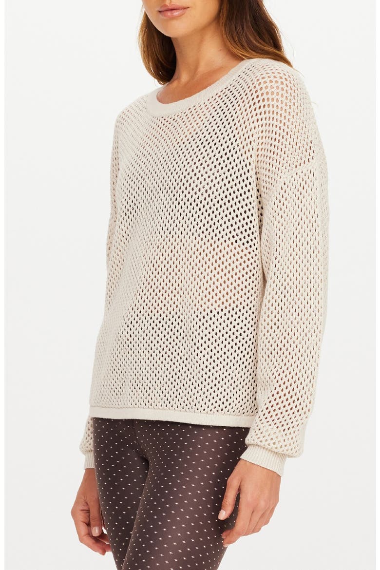 Sebastian Open Stitch Sweater, Alternate, color, NATURAL