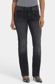 NYDJ Marilyn Flap Pocket Straight Leg Jeans