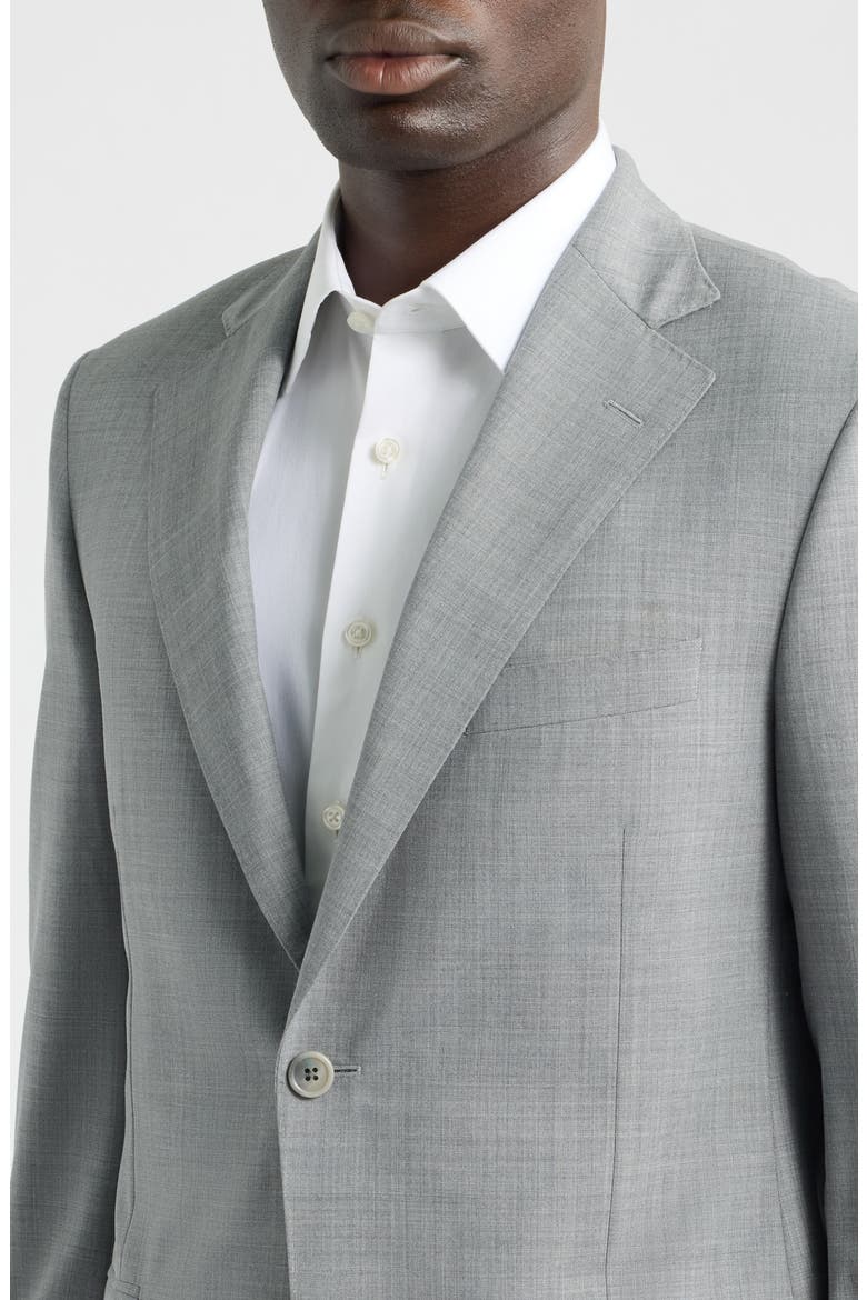 Light Grey Mélange Zegna Wool Suit, Alternate, color, LIGHT GREY